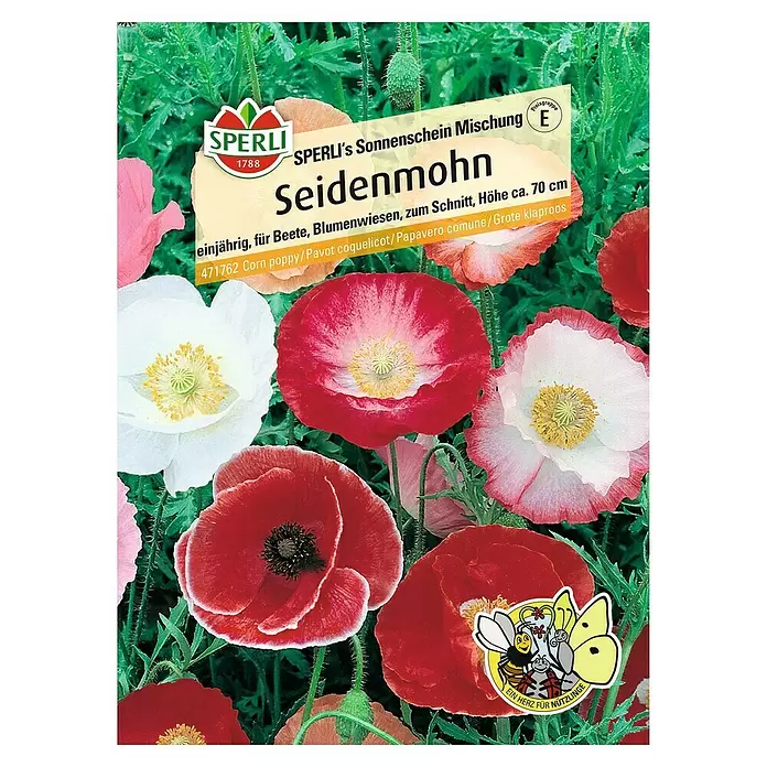 Sperli Blumensamen Seidenmohn - Papaver orientale, Mehrfarbig - Vorderansicht