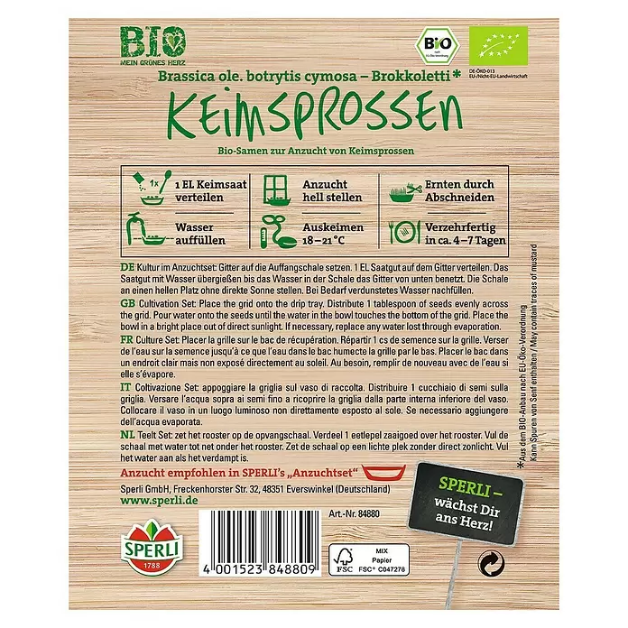Sperli Saatgut - Brokoletti - Rückansicht