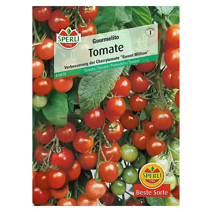 Sperli Gemüsesamen Tomate - Gourmelito, Solanum lycopersicum, Erntezeit: Juli - Vorderansicht