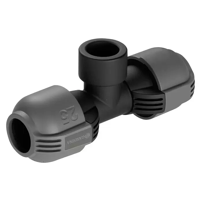 Gardena T-element 25 mm x 3/4 '' unutarnji navoj - 25 mm, ¾″ (unutarnji navoj) - Dijagonalni pogled