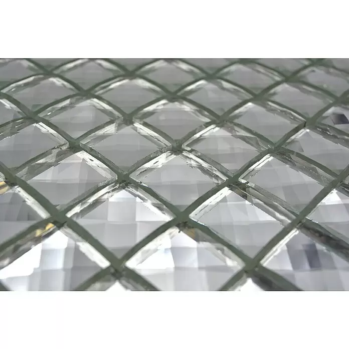 Mozaïektegel vierkant glas XCM SV829 - 30 x 30 cm, Wit, Glanzend - Close-up