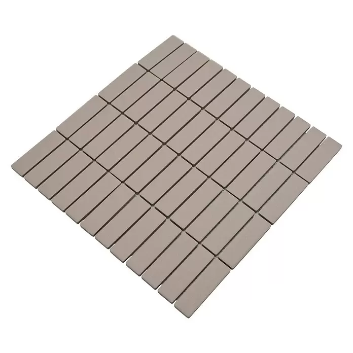 Mozaïektegel stroken Uni CU ST 041 - 29,7 x 29 cm, Beige, Mat - Diagonaal zicht