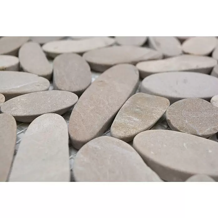 Mozaïektegel kiezel Uni XKS IN10 - 30,5 x 30,5 cm, Beige, Mat - Close-up