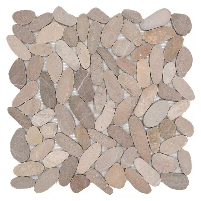 Mozaïektegel kiezel Uni XKS IN10 - 30,5 x 30,5 cm, Beige, Mat - Bovenaanzicht