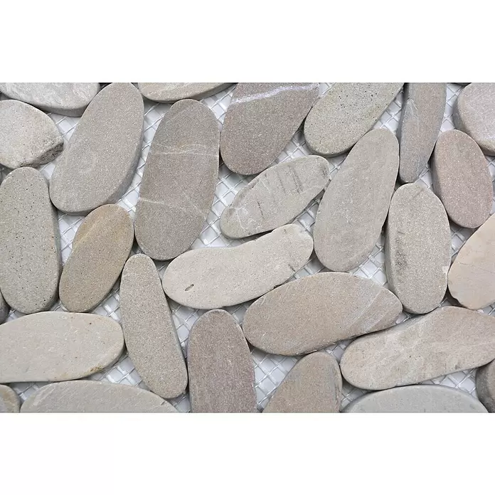 Mozaïektegel kiezel Uni XKS IN10 - 30,5 x 30,5 cm, Beige, Mat - Close-up