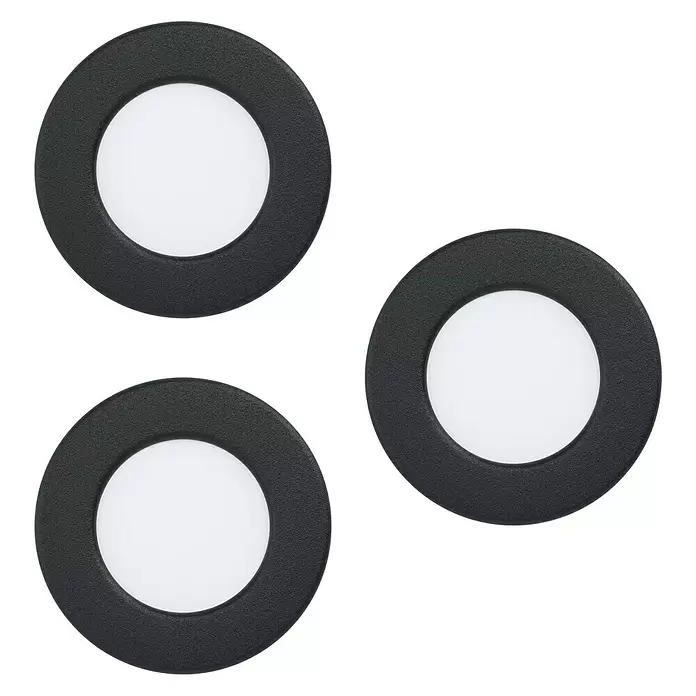 Eglo Fueva 5 LED-Einbauleuchte - 2,7 W, Schwarz, Warmweiß - Ansicht von unten