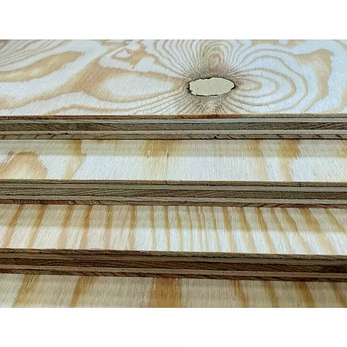 Sperrholzplatte Fixmaß - Kiefer, 1.250 x 620 x 12 mm - Detailaufnahme
