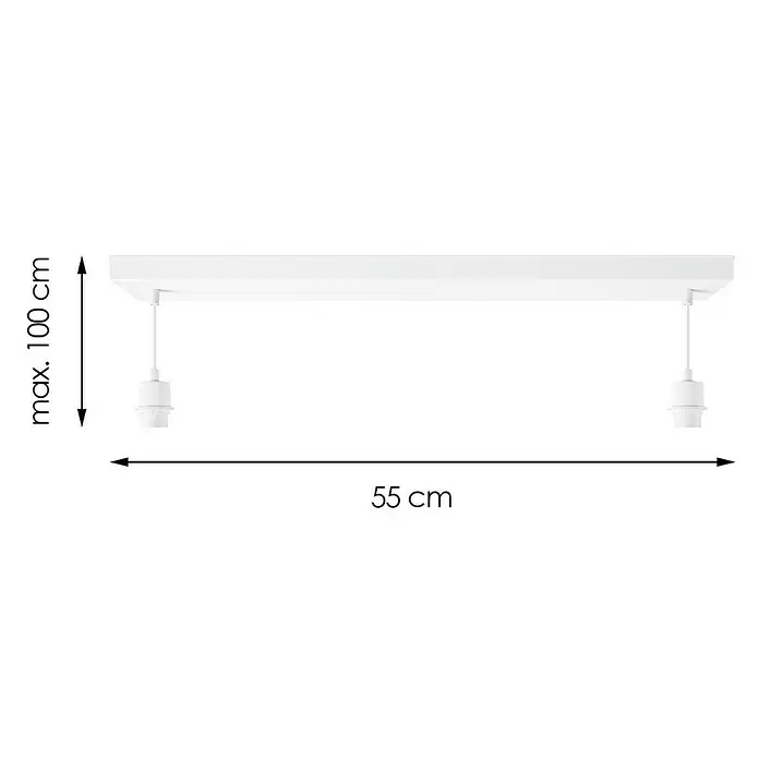 Home Sweet Home Pendelleuchte Beam 2s - L x H: 55 x 99 cm, Sandweiß, Anzahl Leuchtmittel: 2 Stk. - Skizze