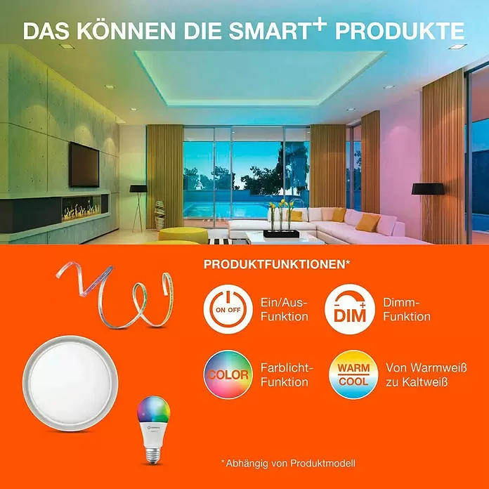 Ledvance Smart+ LED-Gartenspot Garten Spottwallspike 7W RGBW - 29,5 x 9 x 25 cm