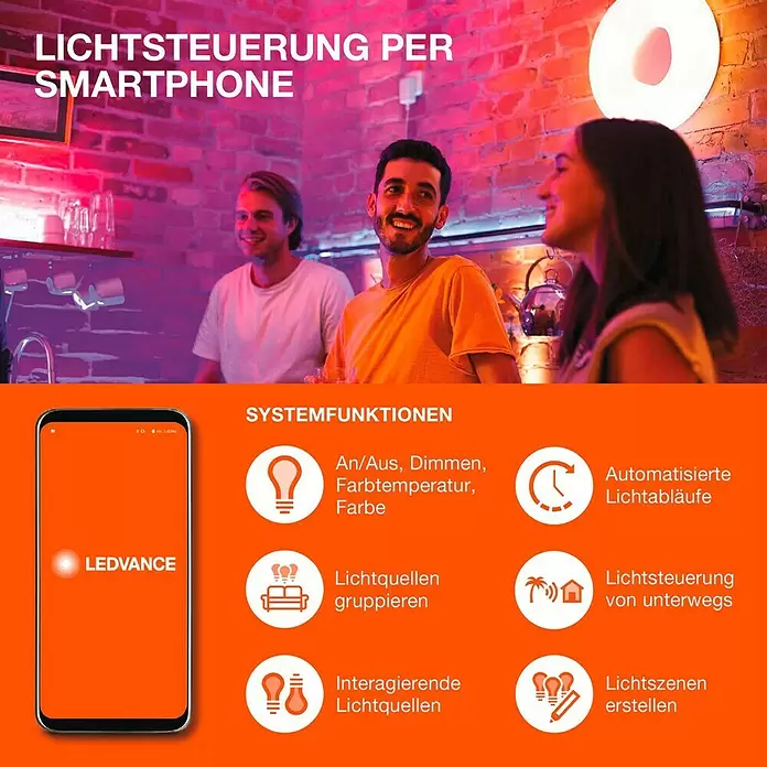 Ledvance Smart+ LED-Gartenspot Garten Spottwallspike 7W RGBW - 29,5 x 9 x 25 cm