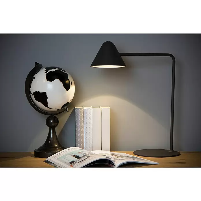 Lucide Devon LED-Tischleuchte - 3 W, L x B x H: 37,5 x 20 x 48,5 cm, Schwarz, Warmweiß - Stimmungsaufnahme