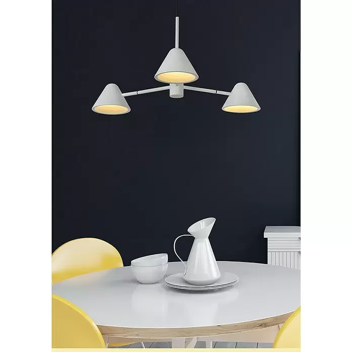 Lucide Devon LED-Pendelleuchte - Höhe: 65 cm, Weiß - Stimmungsaufnahme