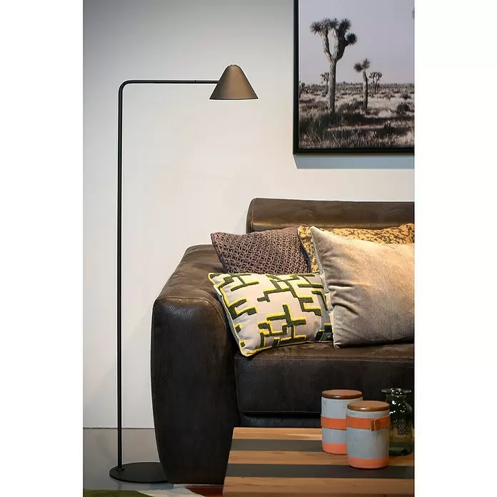 Lucide Devon LED-Stehleuchte - Höhe: 129,5 cm, Schwarz - Stimmungsaufnahme