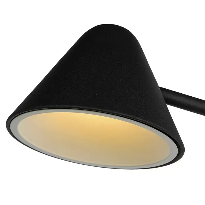 Lucide Devon LED-Tischleuchte - 3 W, L x B x H: 37,5 x 20 x 48,5 cm, Schwarz, Warmweiß - Detailaufnahme