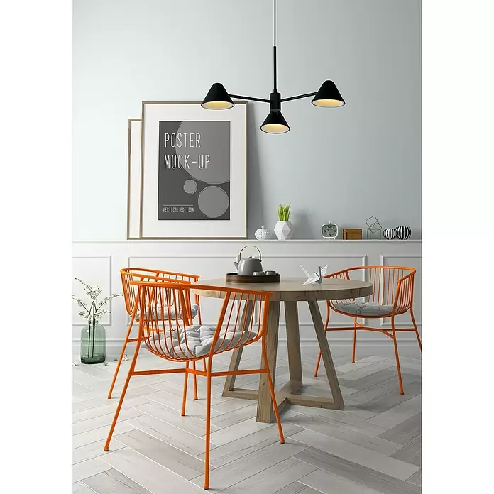 Lucide Devon LED-Pendelleuchte - Höhe: 65 cm, Schwarz - Stimmungsaufnahme
