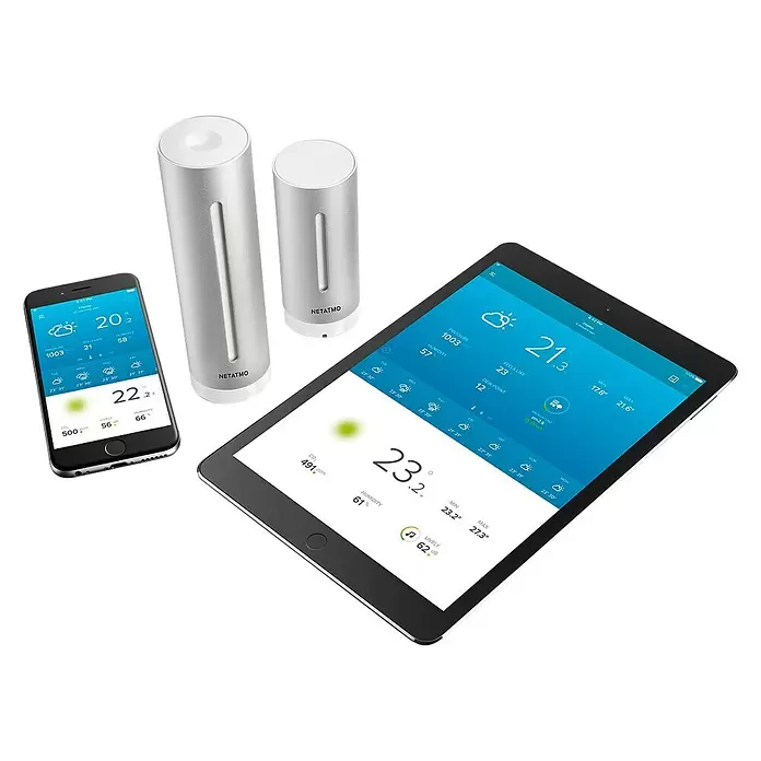 Netatmo Windmesser - Batteriebetrieben, Durchmesser: 8,5 cm, Schwarz - Ansicht von oben