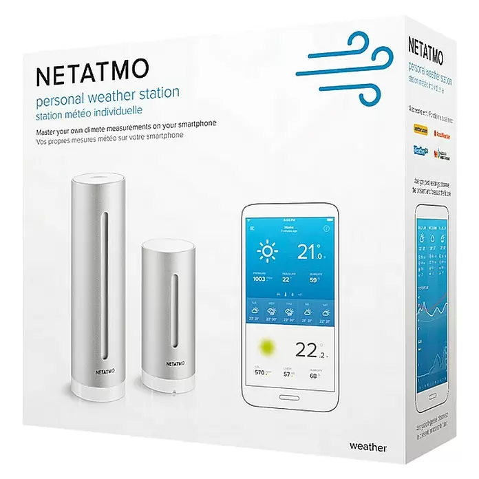 Netatmo Estación meteorológica inalámbrica - Plateado - Vista angular