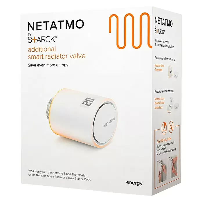 Netatmo Heizkörper-Thermostat - Weiß, Batteriebetrieben - Diagonale Ansicht