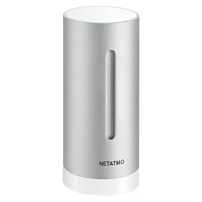 Netatmo Higrómetro módulo interior adicional - Funciona con pilas, Plateado, Ø x Al: 4,5 x 15,5 cm - Vista frontal