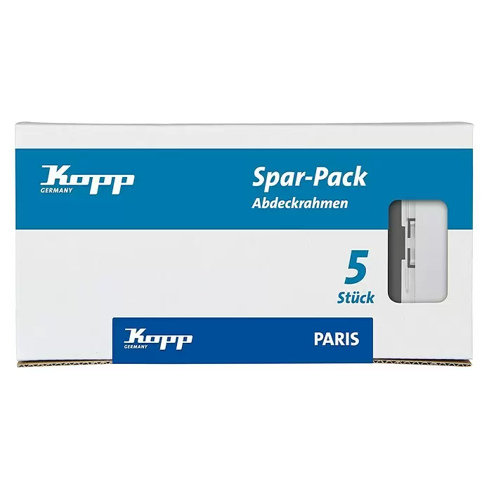 Kopp Paris Afdekraam 5-pack - Arctisch wit, 2 voudig, Kunststof, Inbouw - Vooraanzicht