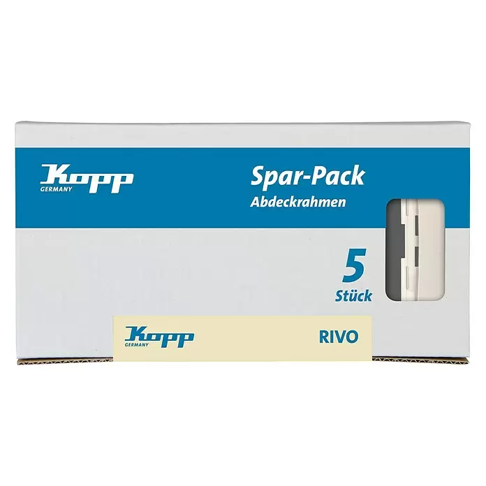 Kopp Rivo Afdekraam 5-pack - Wit, Kunststof, Inbouw - Vooraanzicht