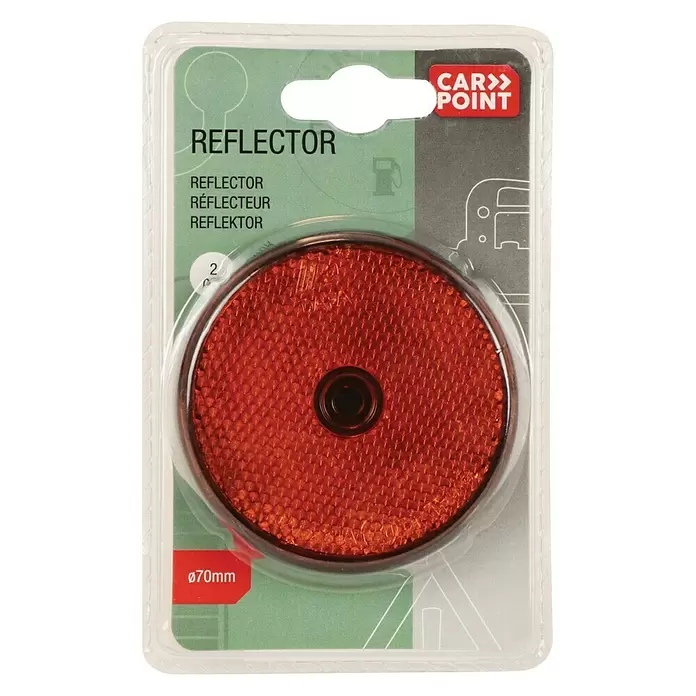 Carpoint Reflector 70 mm Rond - Kunststof, Geschikt voor: Aanhanger - Vooraanzicht