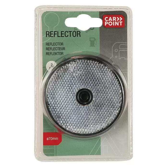 Carpoint Reflector 70 mm Rond - Kunststof, Geschikt voor: Aanhanger - Vooraanzicht