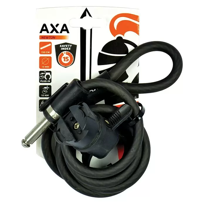 Axa Kabelslot Plugin - Lengte: 150 cm, Diameter: 10 mm - Vooraanzicht