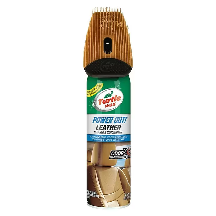 Turtle Wax Interieurreiniger voor auto's Power Out Leather - 400 ml, Spuitbus - Vooraanzicht