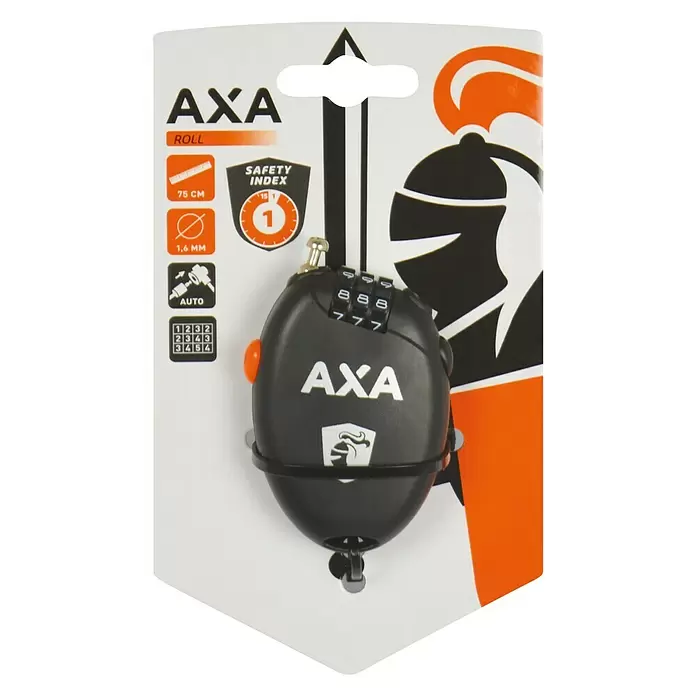 Axa Cijferkabelslot Roll - Lengte: 75 cm - Vooraanzicht