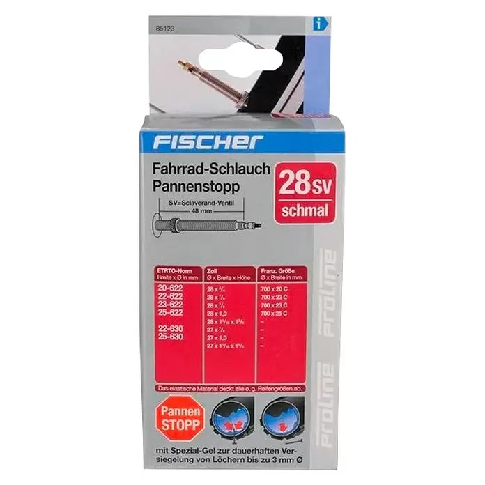 Fischer Unutarnja guma za bicikl - 28 inča x od ¾ do 27 inča x 1¹⁄₁₆ x 1¼, Autoventil, Otpornost na pucanje - Pogled sprijeda