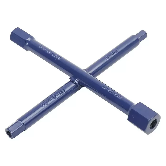 Kreuzschlüssel - B x H: 20 x 20 cm, Spezial-Werkzeugstahl, Blau - Diagonale Ansicht