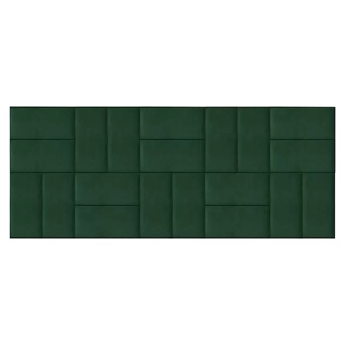 Fllow Deko-Wandpolster Set Velvet A3 - 270 x 150 cm, Grün - Draufsicht