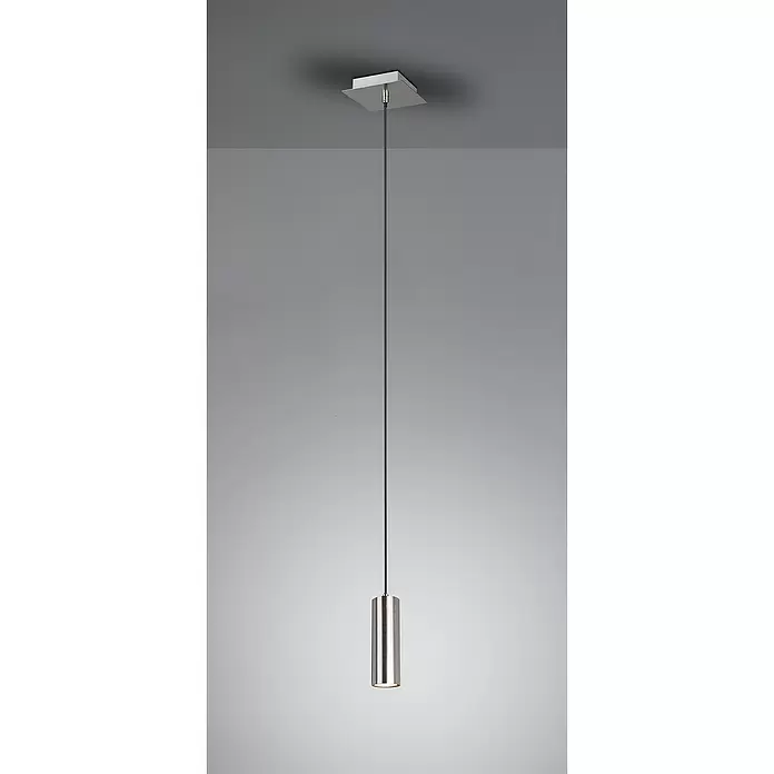 Trio Lighting Marley Lámpara colgante redonda - 35 W, Ø x Al: 120 mm x 150 cm, Níquel, GU10 - Foto ambiente
