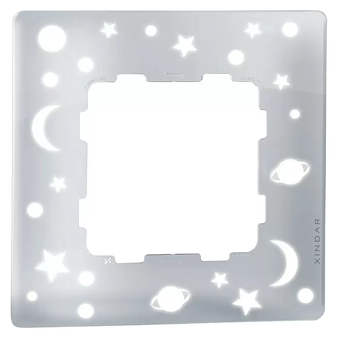 Xindar Marco protección luminiscente - Transparente/Blanco, x 1, Plástico, En pared - Vista frontal