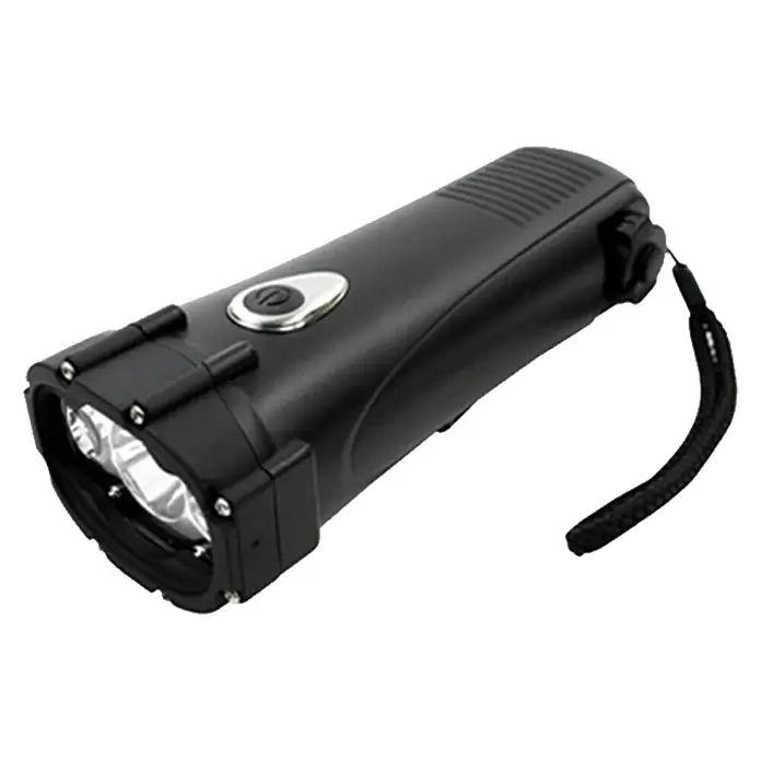 Xunzel Linterna LED y cargador Dynamo - Negro - Vista angular