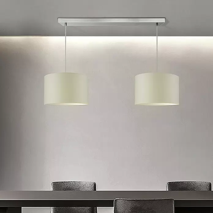 Home Sweet Home Pendelleuchte Beam 2s - L x H: 55 x 99 cm, Chrom matt, Anzahl Leuchtmittel: 2 Stk. - Stimmungsaufnahme
