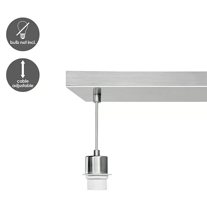 Home Sweet Home Pendelleuchte Beam 2s - L x H: 55 x 99 cm, Chrom matt, Anzahl Leuchtmittel: 2 Stk. - Skizze