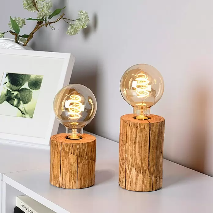 Spotlight Deko-Tischleuchte Trabo Table - 25 W, Braun/Gebeizte Kiefer, E27 - Stimmungsaufnahme