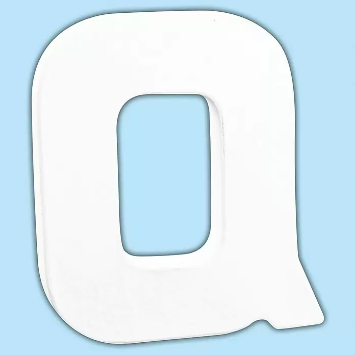 Décopatch Letra de cartón pequeña - Q, Cartón, L x An x Al: 10,5 x 1,5 x 12 cm - Primer plano