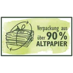 Verpackung aus über 90 % Altpapier