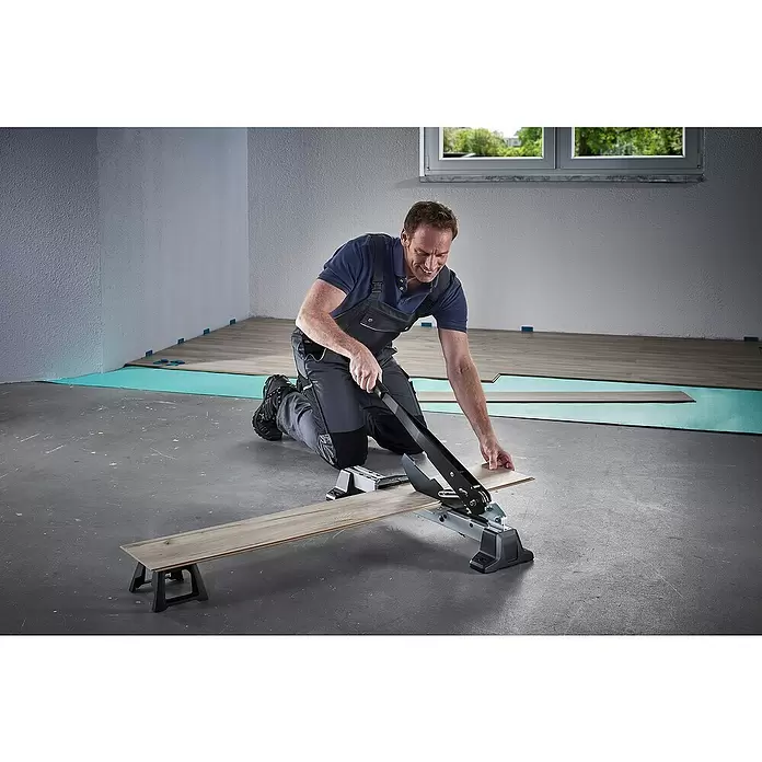 Wolfcraft Laminatschneider VLC 1000 - Geeignet für: Laminat, Schnittbreite: Max. 370 mm - Anwendungsbeispiel