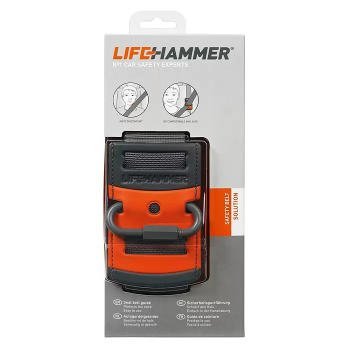Lifehammer Veiligheidsgordel geleider - Zwart/Rood - Vooraanzicht