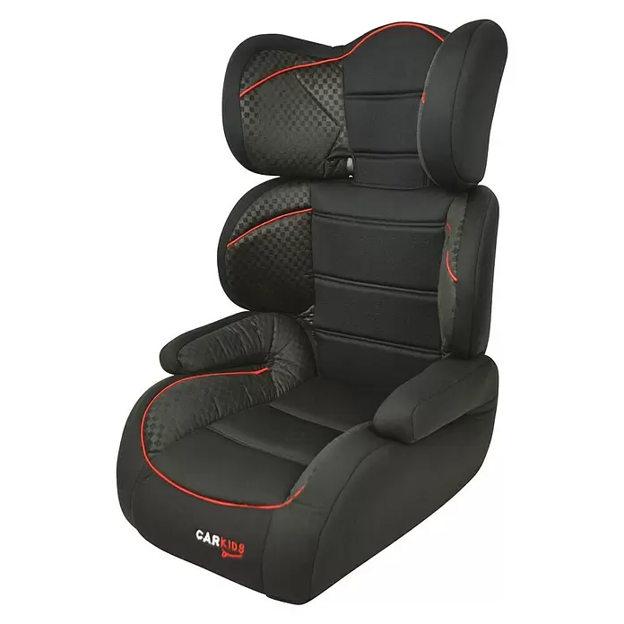 Carkids Autozitje Groep 2/3 - Zwart/Rood - Diagonaal zicht