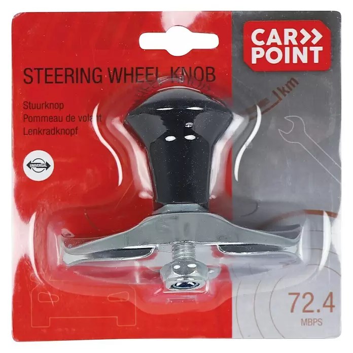 Carpoint Stuurknop - Zilver/Zwart - Top-down weergave