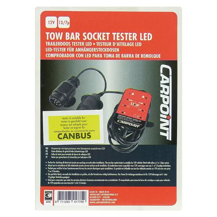 Carpoint Stekkerdoos Tester - 12 V - Top-down weergave