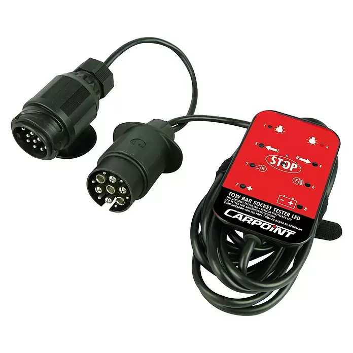 Carpoint Stekkerdoos Tester - 12 V - Diagonaal zicht