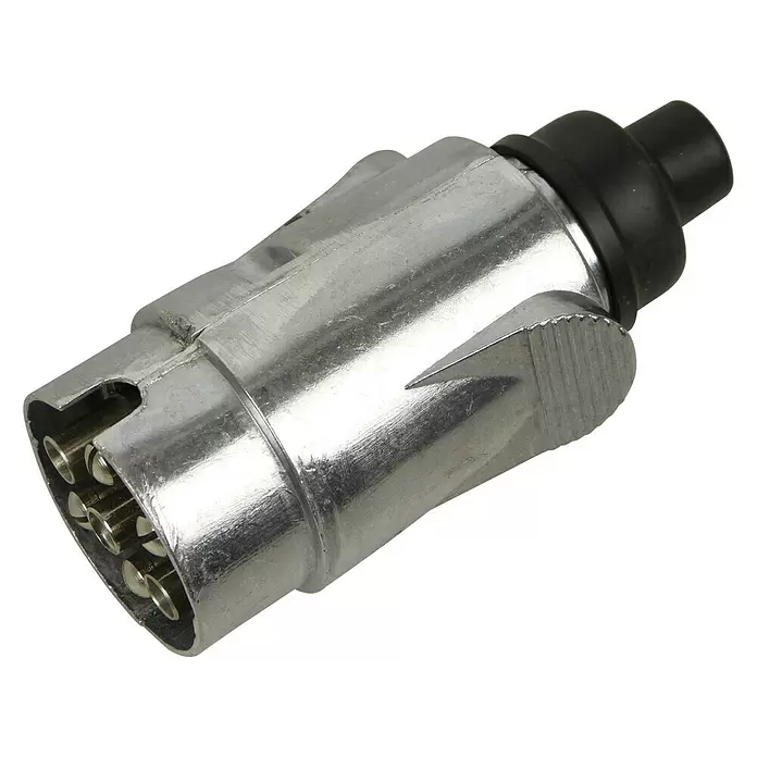 Carpoint Contrastekker plug metaal - 7-polig, 12 V - Diagonaal zicht