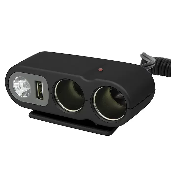 Carpoint Stekkerdoos 2-weg 10A - 12 V - Diagonaal zicht