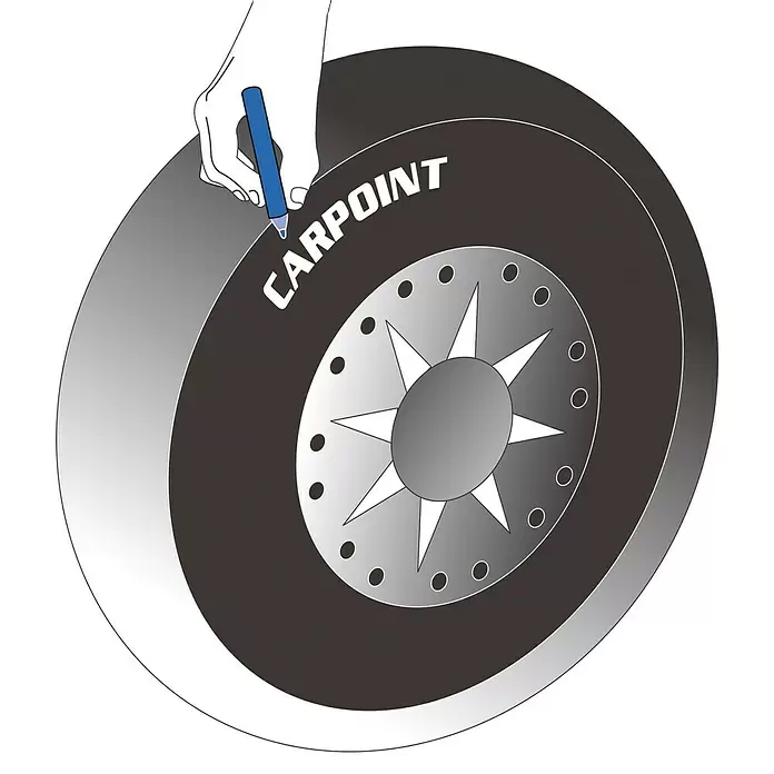 Carpoint Bandenmarker - Wit - Blauwdruk